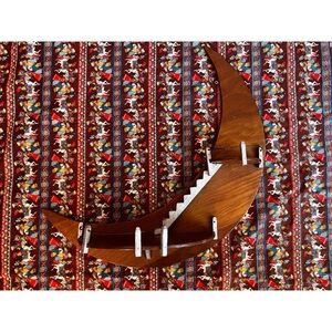 Wooden Crescent Moon Vintage Whimsigoth Wall Shelf